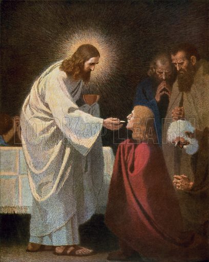 Jesus giving Communion to St John