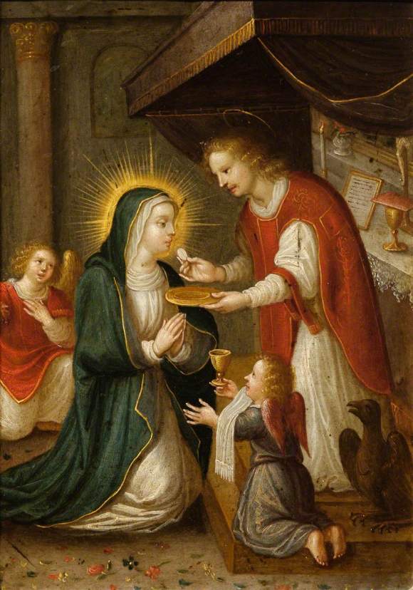 Flemish School; The Virgin Mary Receiving the Eucharist from Saint John the Apostle